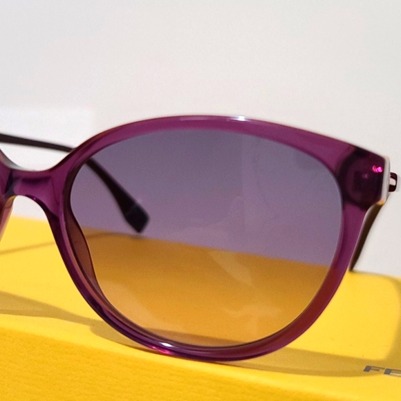 Authentic Fendi Plum Cat Eye Sunglasses New - Picture 8 of 10